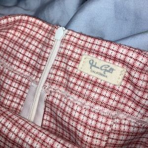 Brandy Melville Red Checkered Mini Skirt with Slits